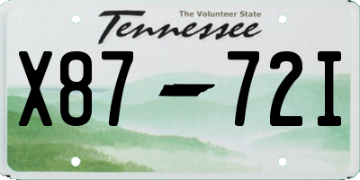 TN license plate X8772I