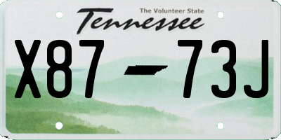 TN license plate X8773J