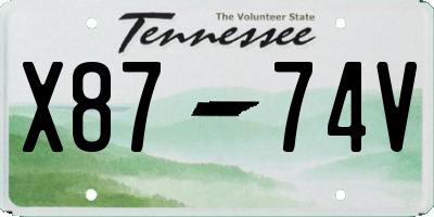 TN license plate X8774V