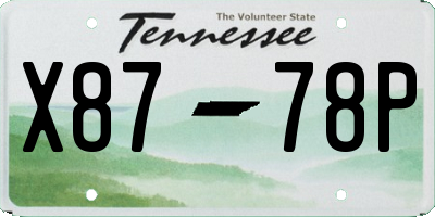 TN license plate X8778P