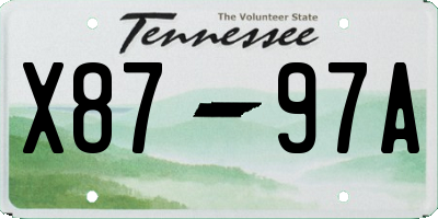TN license plate X8797A