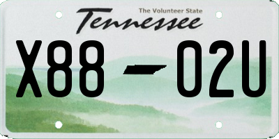 TN license plate X8802U