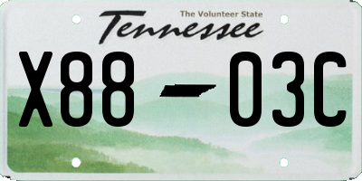 TN license plate X8803C