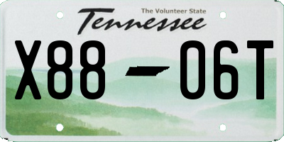 TN license plate X8806T