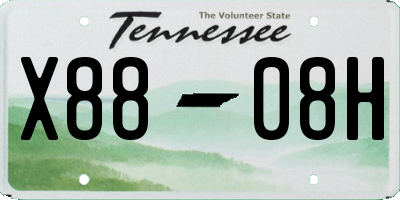 TN license plate X8808H