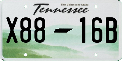 TN license plate X8816B