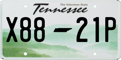 TN license plate X8821P