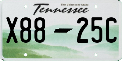 TN license plate X8825C
