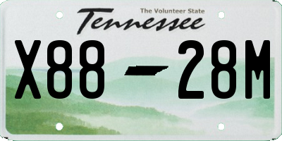 TN license plate X8828M