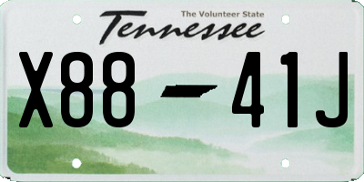 TN license plate X8841J