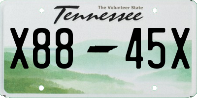TN license plate X8845X