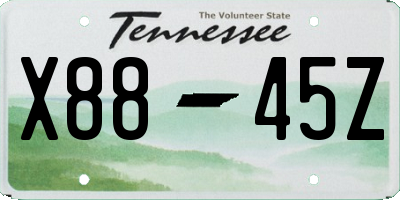 TN license plate X8845Z