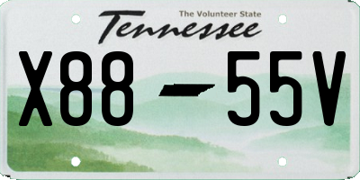 TN license plate X8855V