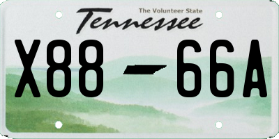 TN license plate X8866A