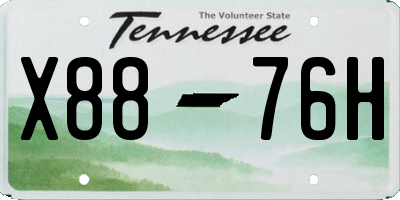 TN license plate X8876H
