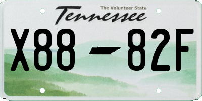 TN license plate X8882F