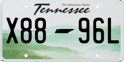 TN license plate X8896L