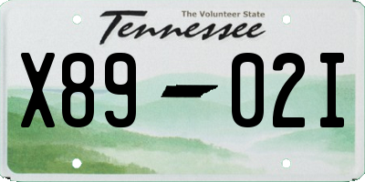 TN license plate X8902I