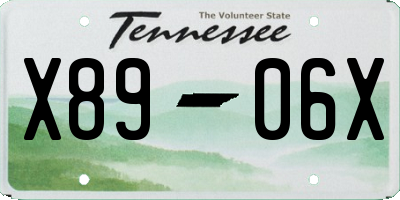 TN license plate X8906X