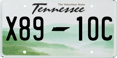 TN license plate X8910C