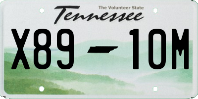 TN license plate X8910M