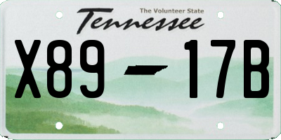 TN license plate X8917B