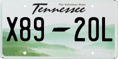 TN license plate X8920L