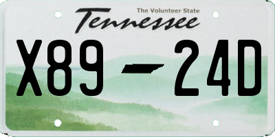 TN license plate X8924D