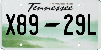 TN license plate X8929L