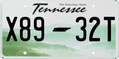TN license plate X8932T