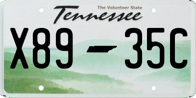 TN license plate X8935C