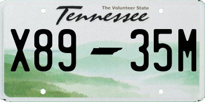 TN license plate X8935M
