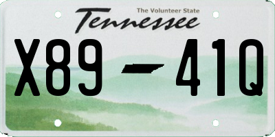 TN license plate X8941Q