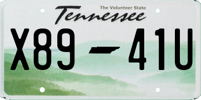 TN license plate X8941U