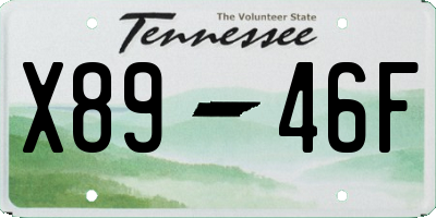 TN license plate X8946F