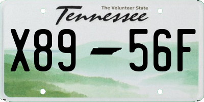 TN license plate X8956F