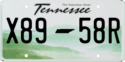 TN license plate X8958R
