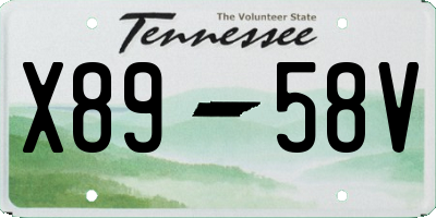 TN license plate X8958V