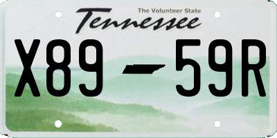 TN license plate X8959R