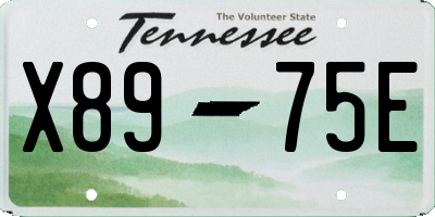 TN license plate X8975E