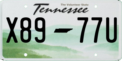 TN license plate X8977U