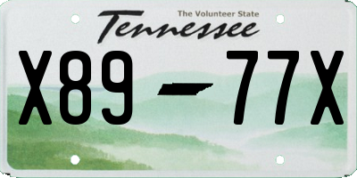 TN license plate X8977X
