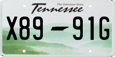 TN license plate X8991G