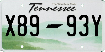TN license plate X8993Y