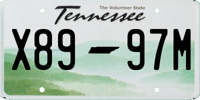 TN license plate X8997M