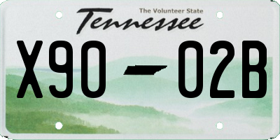 TN license plate X9002B