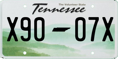 TN license plate X9007X