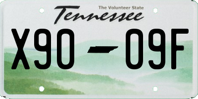 TN license plate X9009F