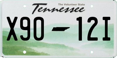 TN license plate X9012I
