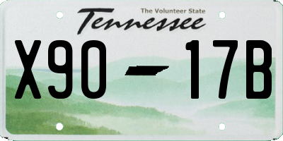 TN license plate X9017B